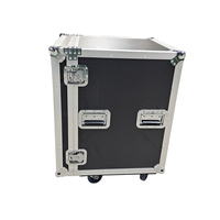 Mallette de vol en rack pour mélangeur recyclable avec roulettes inclinées supérieures 8U/10U/12U/16U incluses