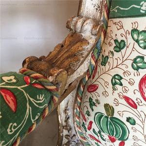 Grand <span class=keywords><strong>fauteuil</strong></span> de style <span class=keywords><strong>Louis</strong></span> XV, <span class=keywords><strong>fauteuil</strong></span> antique en tissu, <span class=keywords><strong>fauteuil</strong></span> français - Product Image 5