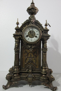 Horloge de table/pendule de style antique européen, réveil baroque/victorien, à mécanisme à goupilles, livraison en 15 jours - Product Image 2