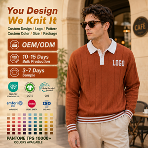 Custom Design Logo Winter Knit <strong>Jumper</strong> Top New Letter Casual Long Sleeve Knitted Fashion for <strong>Neck</strong> Men Sweater Front - Product Image 1