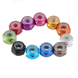 Écrou de blocage en alliage d'aluminium avec insert en nylon pour <span class=keywords><strong>voiture</strong></span> de course RC Mini 4WD, anodisé noir, hexagonal, anti-desserrage, en acier au carbone galvanisé au zinc de grade 6061 - Product Image 3