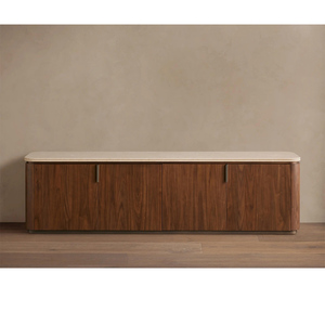 Mobile <span class=keywords><strong>TV</strong></span> Moderno di Lusso in Legno Massello Regolabile, Consolle Porta <span class=keywords><strong>TV</strong></span> con Spazio di Archiviazione per Soggiorno - Product Image 4
