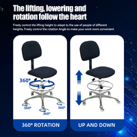 Silla de Cuero PU ESD KEXING COS-103, Ergonómica, Altura Ajustable, Taburete de Laboratorio, Asiento para Sala Limpia, Taller Industrial y Laboratorio