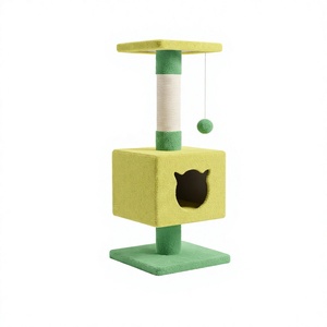 Griffoir d'intérieur Amistar Classic en jute de haute qualité à 2 niveaux, écologique, 'Lime Fairy Tale' pour chats, chatons et toutes races - Product Image 1