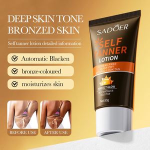 Crema Bronceadora Intensiva Natural Oscura de Marca Privada SADOER OEM/ODM, Loción Bronceadora Orgánica, Gel Acelerador, Uso Corporal en Camas Solares - Product Image 4