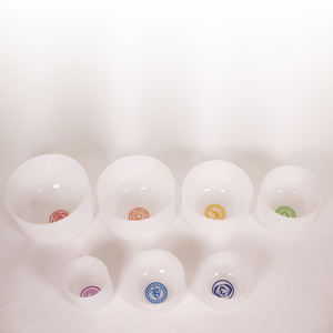 Cuencos para cantar para terapia de sonido, cuarzo lechoso, chacra esmerilado - Product Image 3