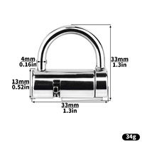 Serrure de chasteté FRRK avec clé, cage de chasteté PA, anneau de chasteté verrouillé Dispositif de cage de chasteté en acier pour piercing de chasteté