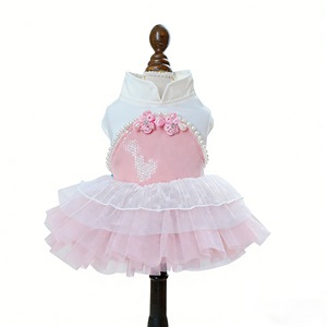 Ropa para mascotas, falda con estampado floral, vestido de poliéster para las cuatro estaciones, para cachorros y gatos - Product Image 4