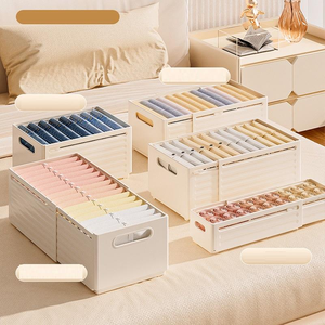 Boîte de rangement moderne en PP pour tiroir de maison, poignée rétractable, multifonctionnelle pour vêtements, aliments, jouets, lavable au lave-vaisselle - Product Image 6