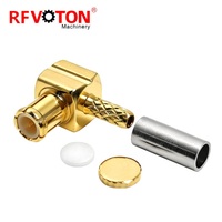 Connecteur RF miniature MCX C JW1.5 à faible VSWR, fiche mâle à sertir à 90 degrés pour câble de communication RG316 RG174 LMR100