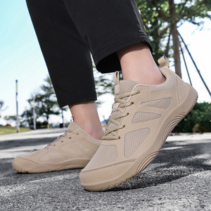 Men's Black Mesh Walking Shoes Lace-up Round Toe Breathable Rubber Outsole EVA Midsole All Seasons Casual Sneakers wholesale - Product Image 5