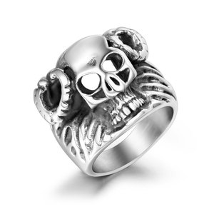 Skull Skeleton Men's <b>Ring</b> <b>Titanium</b> Steel Punk Gothic Rock Style Gift Jewelry SA606 - Product Image 1