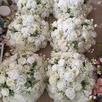 Boule de fleurs blanches de grande taille FL-093, boule florale, grands centres de table pour la décoration de mariage, d'anniversaire ou de fête