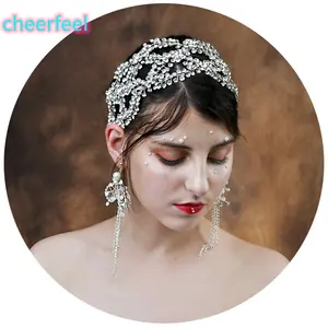 Cheerfeel-accesorios para el cabello SP310 hechos a mano, brillantes, con diamantes de imitación, para novia o mujer