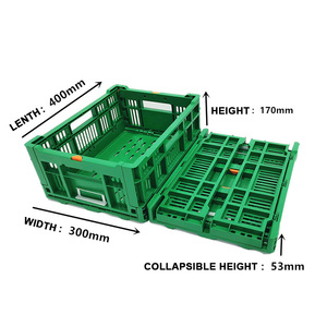 Kích Thước Khác Nhau Tái Sử Dụng Cấp Thực Phẩm Đóng Mở Nhựa Có Thể Gập Lại Rau <span class=keywords><strong>Crate</strong></span> Gấp Giỏ Hộp Xếp Chồng Giỏ Trái Cây - Product Image 4