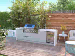 2025 dorene חמה סט קטן ארון מטבח חיצוני ארון מטבח עם עיצוב מפל אבן משטח & מקרר גריל גז - Product Image 6