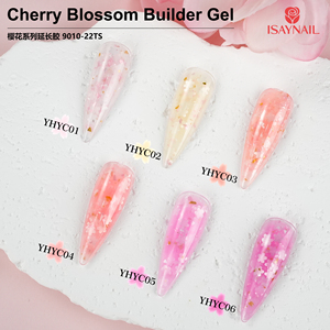Gel Constructor de Uñas en 12 Colores, Extensiones de Uñas de Gel Duro, Lámpara UV, Gel Constructor de Uñas de Larga Duración con Purpurina y Diseño de Flor de Cerezo - Product Image 3