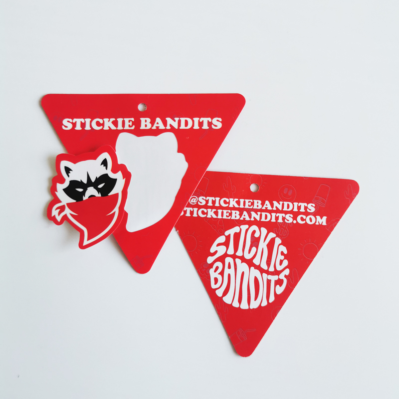 High Quality Custom Die Cut Logo Hang Tag Stickers Waterproof Vinyl Hangtag Stickers With Backing Paper Printing