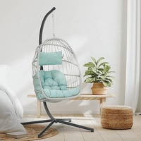 Fauteuil à bascule au design moderne avec support, chaise œuf pour patio, balcon, salon extérieur, relaxation