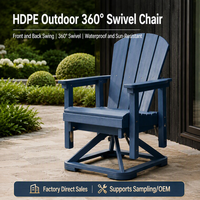 Fauteuil pivotant Adirondack moderne en HDPE, pivotant à 360 degrés, résistant aux intempéries, imperméable, résistant au soleil, pour extérieur, patio, jardin, cour