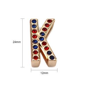 Breloques alphabet en alliage avec strass de 8 mm A-Z pour bracelets, colliers, bracelets de poignet, fabrication de bijoux DIY - Product Image 5