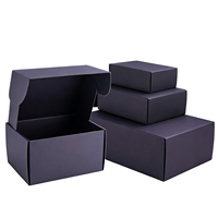 Boîte d'expédition en carton ondulé noir mat portable haut de gamme recyclable, doublée d'éponge, conception personnalisée, matériaux recyclés, taille personnalisée, logo