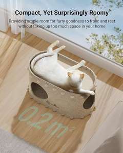 Casa para gatos de fieltro de lujo con DISEÑO DE DOBLE CAPA | Cama de condominio plegable para gatos para mascotas de interior - Product Image 2