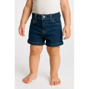 Pantaloncini in denim Adrenaline Baby, confezione da 2, in cotone blu scuro e chiaro, vestibilità dritta, pantaloni per bambini primavera-estate - Product Image 3