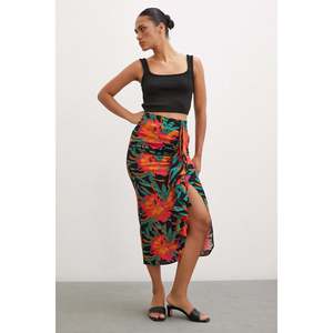 Jupe midi à imprimé floral pour femme, viscose, polyester, mousseline, taille normale, impression numérique douce - Product Image 6
