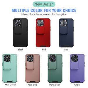 Commercio all'ingrosso per <span class=keywords><strong>iPhone</strong></span> <span class=keywords><strong>13</strong></span> <span class=keywords><strong>Pro</strong></span> custodia protettiva Slide Camera Lens Protection 2 in 1 TPU + PC Cover posteriore Anti-goccia - Product Image 2