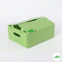 Ecologische herbruikbare geventileerde golfkartonnen fruitdoos met glanzende laminatie, aangepaste logo verzenddoos voor verse peren