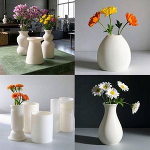 Silicone Vase Molds Set of 4 Irregular Shapes Non-Toxic <b>Resin</b> Casting Mold for DIY Craft Projects - Product Image 2