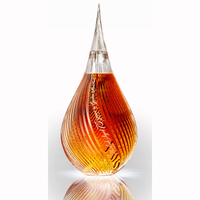 Couvercle de bouteille de vin en verre silex à long col de 750ml décoratif personnalisé conteneur de liqueur de whisky vide recyclable pour carton de tequila