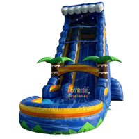 Toboggan aquatique gonflable en PVC sur le thème des dauphins pour usage commercial, extérieur et domestique