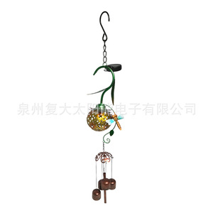 Solar Flower Wind Chime <b>Led</b> Outdoor Garden <b>Light</b> Hanging Water Resistant Rechargeable <b>With</b> Solar Panel And <b>Light</b> <b>Sensor</b> - Product Image 5