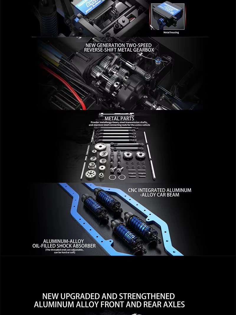 MJX H8P 1:8 Scale 4WD Ford Bronco RC Car - Brushless Motor, 4