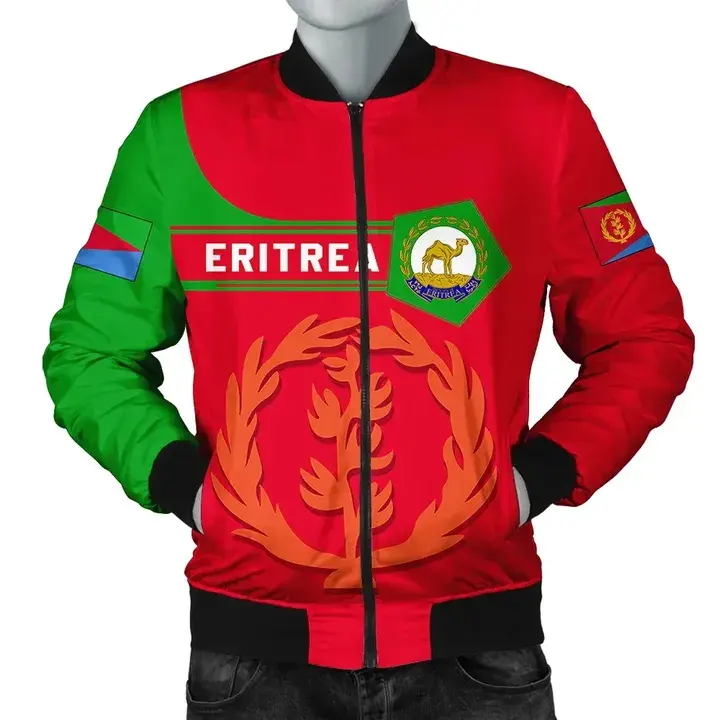Áo Khoác Truyền Thống Tùy Chỉnh Logo Quần Áo Nhà Sản Xuất Chất Lượng 3D Thăng Hoa In Ấn Bomber Jacket Eritrea Cờ Ethiopia Phong Cách