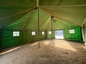 Tente de camping grande capacité imperméable pour 20 personnes avec poteaux en acier, abri d'urgence extérieur - Product Image 4