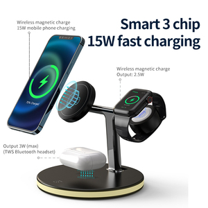 15W 3 in 1 Magnetic Wireless Charging Stand Fast <b>Charger</b> for Mobile Phone <b>Smartwatch</b> TWS Headphones with Holder - Product Image 3