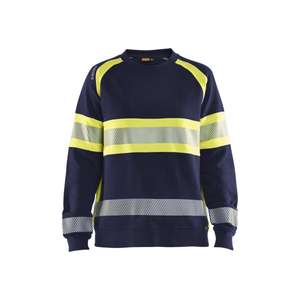BLAKLADER - 340911588933XS Sudadera Hi-Vis para Mujer Azul Marino/Amarillo-EAN 7330509856222 ROPA DE TRABAJO DE LA HI-VIS - Product Image 1