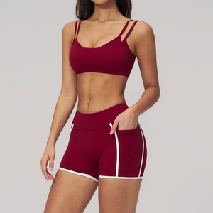 Reggiseno Sportivo Personalizzato a Strati per Donna, con Doppia Fascia e Schiena Aperta Intrecciata, Effetto Nudo, Top Corto da Yoga Senza Schienale, per Palestra e Fitness - Product Image 6