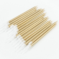 24 Count Metallic Long Thin Champagner Gold Geburtstags torte Wachs Kerzen für Cupcake Hochzeits dusche Party Dekorationen