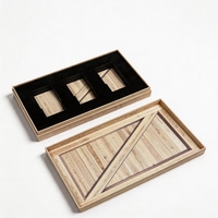 Boîte à parfum vintage en bois grainé avec couvercle et base rigides, emballage cadeau personnalisé pour cosmétiques, vente en gros pour flacons de parfum