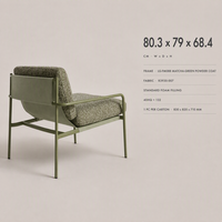 Fauteuil d'appoint en métal vert, fauteuil rembourré pour salon, fauteuil de détente moderne