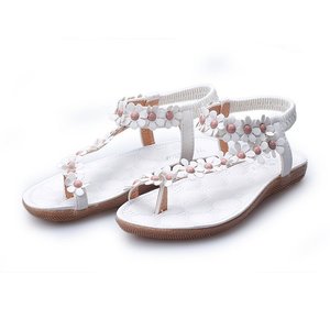 Bohemian Clip Toe <b>Sandals</b> Women Summer New Flower Decor <b>Flat</b> Soft Sole Non slip Korean Style Beach Footwear - Product Image 6