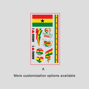 Pegatina Corporal Impermeable con Acabado Mate, Borde Transparente, Tatuaje Temporal con Diseño de Bandera - Product Image 4