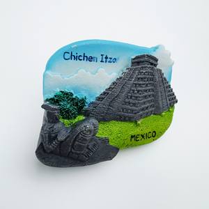 Aimant de réfrigérateur 3D en résine en gros, souvenir de voyage Itza <span class=keywords><strong>Mexique</strong></span>, aimant de réfrigérateur 3D en résine avec l'attraction emblématique d'Itza - Product Image 4