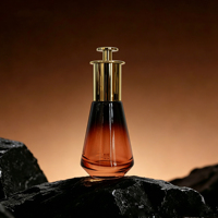 Flacon en verre ambré de luxe unique de 30 ml (1 oz) vide avec compte-gouttes pour sérum, huile essentielle, emballage cosmétique liquide OEM