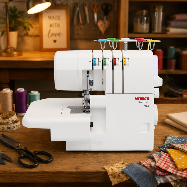 JUKKY JK703 Industrial Sewing Machine Portable Domestic Overlock Sewing Machines for New Condition Flat-Bed Configuration