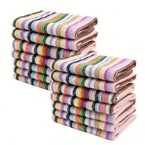 Serviettes de cuisine en coton 100% à séchage rapide, douces, absorbantes, à rayures, tissées, pour le nettoyage, serviettes à main pour la cuisine - Product Image 1